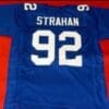 Michael Strahan Jersey New York Giants Custom Throwback Football Blue 1
