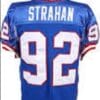Michael Strahan Jersey New York Giants Custom Throwback Football Blue