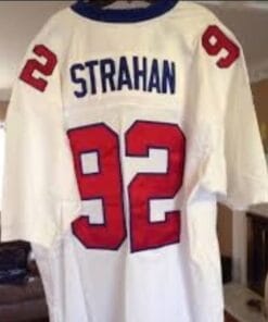 Michael Strahan Jersey New York Giants Custom Throwback Football White 1