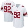 Michael Strahan Jersey New York Giants Custom Throwback Football White