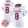 Nyck Harbor Jersey #8 South Carolina Gamecocks Football 1980 Throwback Vapor Limited SEC Patch White