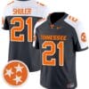 Navy Shuler Jersey #21 Tennessee Volunteers Vapor Limited College Football Grey Alternate