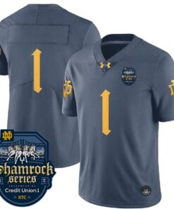 Notre Dame Jersey Number 1 No Name Shamrock Series 2024 College Football Stitched