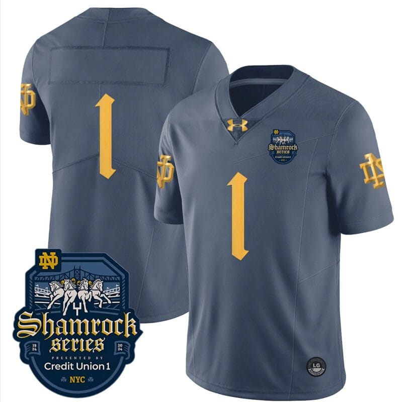 Notre Dame Jersey Number 1 No Name Shamrock Series 2024 College Football Stitched 8 Notre Dame Jersey Number 1 No Name Shamrock Series 2024 College Football Stitched