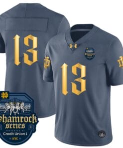 Notre Dame Jersey Number 13 No Name Shamrock Series 2024 College Football Stitched