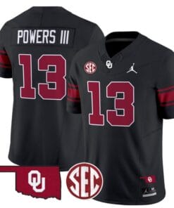 Reggie Powers III Jersey #13 Oklahoma Sooners Football Throwback Vapor Limited Stitched Black
