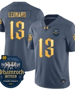 Riley Leonard Jersey #13 With Name Notre Dame Fighting Irish 2024 Shamrock Series Uniform College Football
