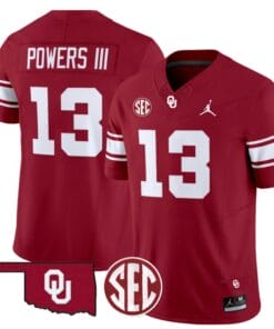 Reggie Powers III Jersey #13 Oklahoma Sooners Football Throwback Vapor Limited Stitched Crimson