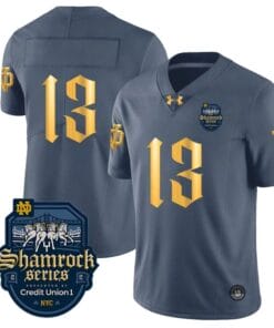 Riley Leonard Jersey #13 No Name Notre Dame Fighting Irish 2024 Shamrock Series Uniform College Football