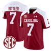 Spencer Rattler Jersey #7 South Carolina Gamecocks Football 1980 Throwback Vapor Limited SEC Patch Garnet Alternate