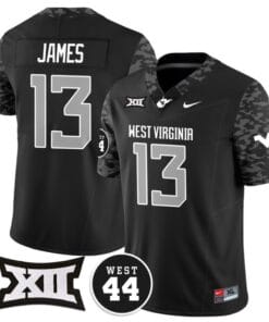 Sam James Jersey #13 West Virginia Mountaineers 2024 Vapor Limited Football Honor Jerry West Stitched Coal