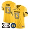 Sam James Jersey #13 West Virginia Mountaineers 2024 Vapor Limited Football Honor Jerry West Stitched Gold