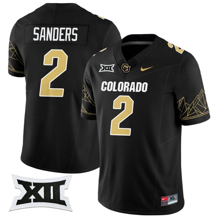Shedeur Sanders Jersey #2 Colorado Buffaloes 2024 Vapor Limited NCAA Football Black