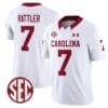 Spencer Rattler Jersey #7 South Carolina Gamecocks Football 1980 Throwback Vapor Limited SEC Patch White