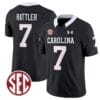 Spencer Rattler Jersey #7 South Carolina Gamecocks Football 1980 Throwback Vapor Limited SEC Patch Black