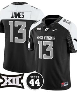 Sam James Jersey #13 West Virginia Mountaineers 2024 Vapor Limited Football Honor Jerry West Stitched Alternate