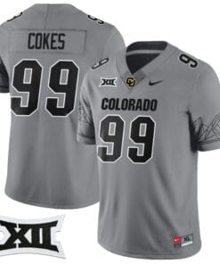 Shane Cokes Jersey #99 Colorado Buffaloes 2024 Vapor Limited NCAA Football Gray