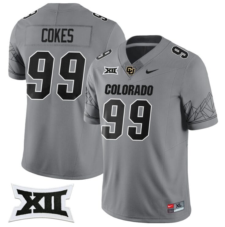 Shane Cokes Jersey #99 Colorado Buffaloes 2024 Vapor Limited NCAA Football Gray 1 Shane Cokes Jersey #99 Colorado Buffaloes 2024 Vapor Limited NCAA Football Gray