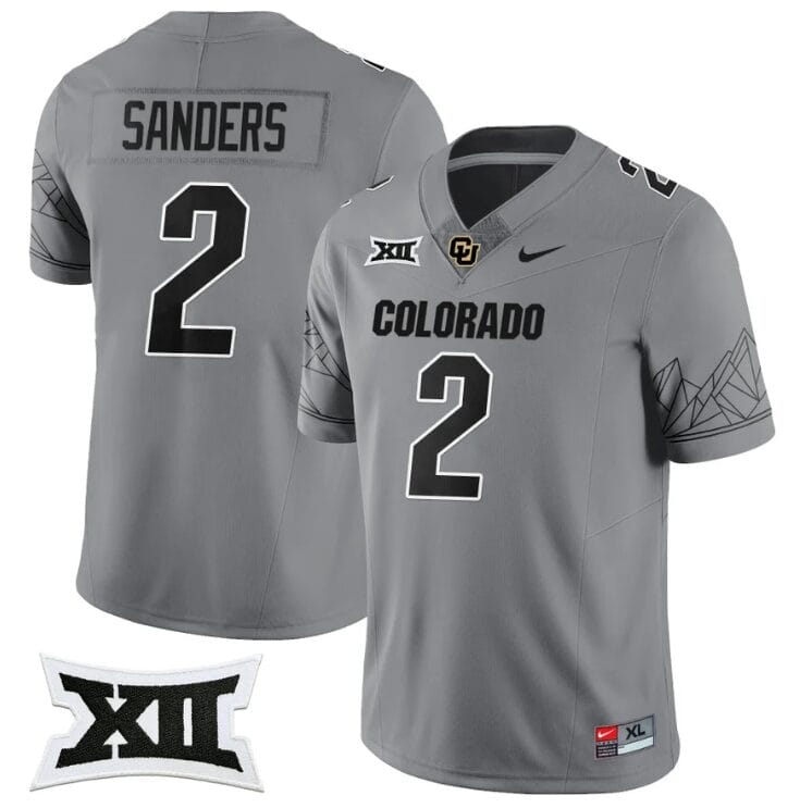 Shedeur Sanders Jersey #2 Colorado Buffaloes 2024 Vapor Limited NCAA Football Gray