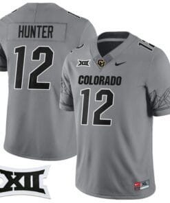 Travis Hunter Jersey #12 Colorado Buffaloes 2024 Vapor Limited NCAA Football Gray,