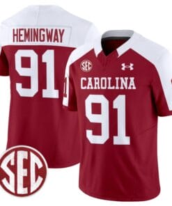 Tonka Hemingway Jersey #91 South Carolina Gamecocks Football 1980 Throwback Vapor Limited SEC Patch Garnet Alternate