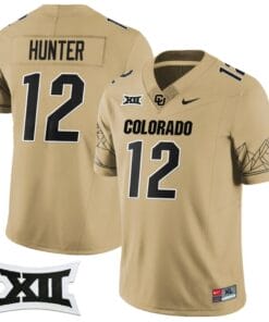 Travis Hunter Jersey #12 Colorado Buffaloes 2024 Vapor Limited NCAA Football Gold