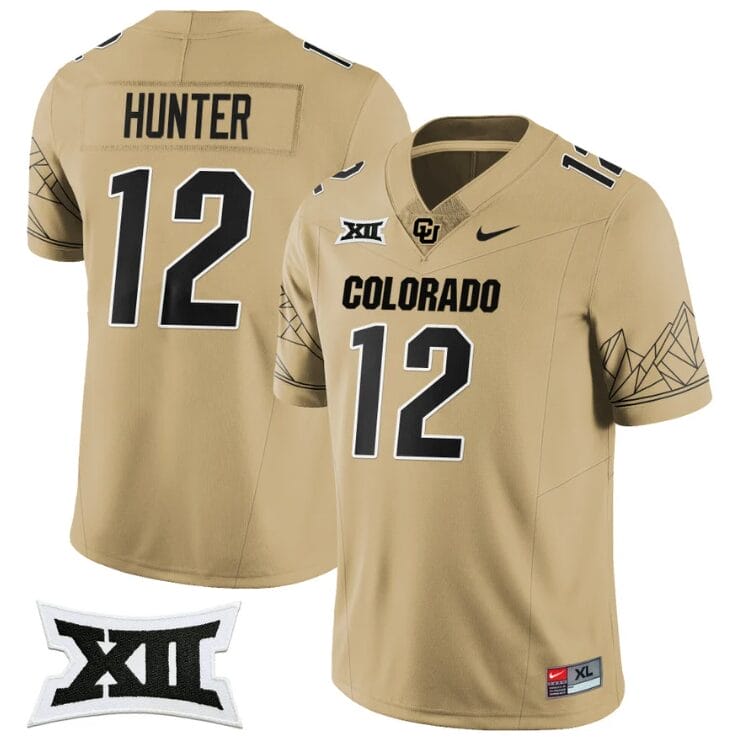 Travis Hunter Jersey #12 Colorado Buffaloes 2024 Vapor Limited NCAA Football Gold 8 Travis Hunter Jersey #12 Colorado Buffaloes 2024 Vapor Limited NCAA Football Gold