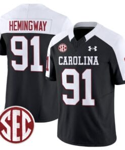 Tonka Hemingway Jersey #91 South Carolina Gamecocks Football 1980 Throwback Vapor Limited SEC Patch Black Alternate