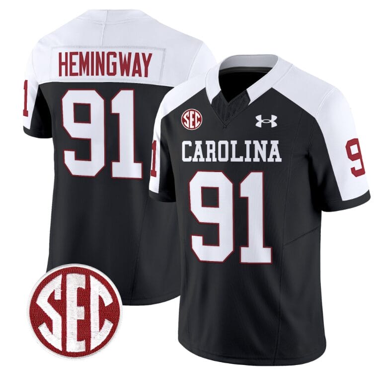 Tonka Hemingway Jersey #91 South Carolina Gamecocks Football 1980 Throwback Vapor Limited SEC Patch Black Alternate 8 Tonka Hemingway Jersey #91 South Carolina Gamecocks Football 1980 Throwback Vapor Limited SEC Patch Black Alternate