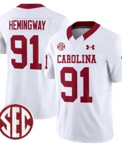 Tonka Hemingway Jersey #91 South Carolina Gamecocks Football 1980 Throwback Vapor Limited SEC Patch White
