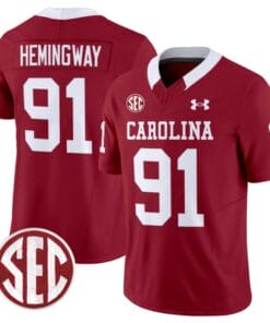 Tonka Hemingway Jersey #91 South Carolina Gamecocks Football 1980 Throwback Vapor Limited SEC Patch Garnet 