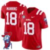 Archie Manning Jersey #18 Ole Miss Rebels Vapor Limited College Football Stitched Red