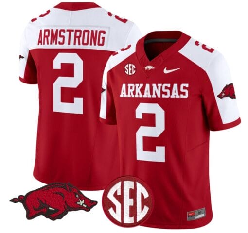 Andrew Armstrong Jersey #2 Arkansas Razorbacks Vapor Limited College Football Stitched Cardinal Alternate