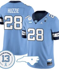 Alijah Huzzie Jersey #28 North Carolina Tar Heels Vapor College Football Stitched Alternte Blue