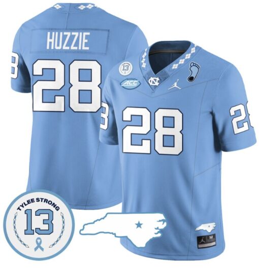 Alijah Huzzie Jersey #28 North Carolina Tar Heels Vapor College Football Stitched Blue