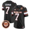 Alan Bowman Jersey #7 Oklahoma State Cowboys Leslie O'neal Patch Vapor Limited College Football Stitched Black
