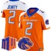 Ashton Jeanty Jersey #2 Boise State Broncos Vapor Limited College Football Stitched Orange Alternate