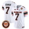 Alan Bowman Jersey #7 Oklahoma State Cowboys Leslie O'neal Patch Vapor Limited College Football Stitched White