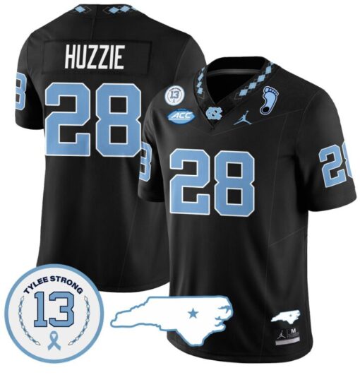 Alijah Huzzie Jersey #28 North Carolina Tar Heels Vapor College Football Stitched Black