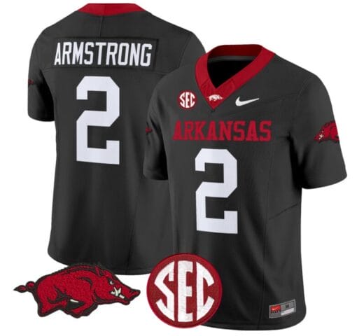 Andrew Armstrong Jersey #2 Arkansas Razorbacks Vapor Limited College Football Stitched Blac