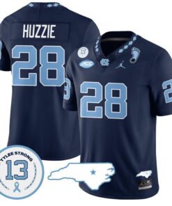 Alijah Huzzie Jersey #28 North Carolina Tar Heels Vapor College Football Stitched Navy