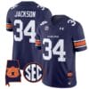 Bo Jackson Jersey #34 Auburn Tigers SEC Patch Vapor Limited College Football Stitched Navy