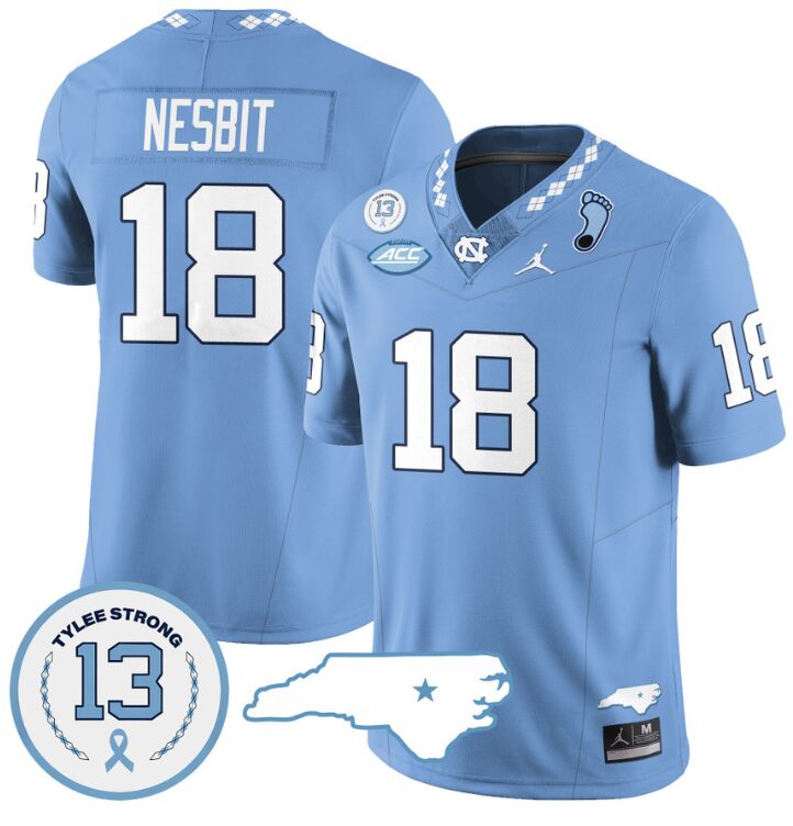 Bryson Nesbit Jersey #18 North Carolina Tar Heels Vapor College Football Stitched Blue 8 Bryson Nesbit Jersey #18 North Carolina Tar Heels Vapor College Football Stitched Blue