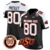 Brennan Presley Jersey #80 Oklahoma State Cowboys Leslie O'neal Patch Vapor Limited College Football Stitched Black Alternate