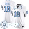 Bryson Nesbit Jersey #18 North Carolina Tar Heels Vapor College Football Stitched White t