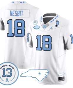 Bryson Nesbit Jersey #18 North Carolina Tar Heels Vapor College Football Stitched White t