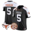 Bijan Robinson Jersey #5 Texas Longhorns State Map and Sec Patch Vapor Limited College Football Stitched Black Alternate