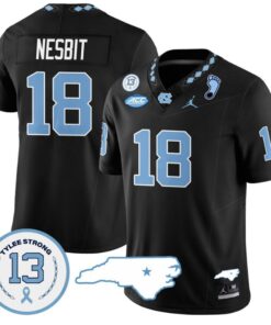 Bryson Nesbit Jersey #18 North Carolina Tar Heels Vapor College Football Stitched Black