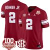 Billy Bowman Jr Jersey #2 Oklahoma Sooners 100th Anniversary Patch Vapor Limited College Football Stitched Crimson