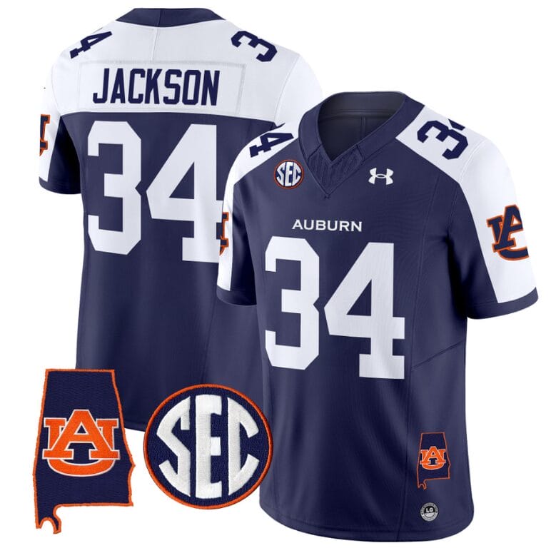 Bo Jackson Jersey #34 Auburn Tigers SEC Patch Vapor Limited College Football Stitched Navy Alternate 8 Bo Jackson Jersey #34 Auburn Tigers SEC Patch Vapor Limited College Football Stitched Navy Alternate